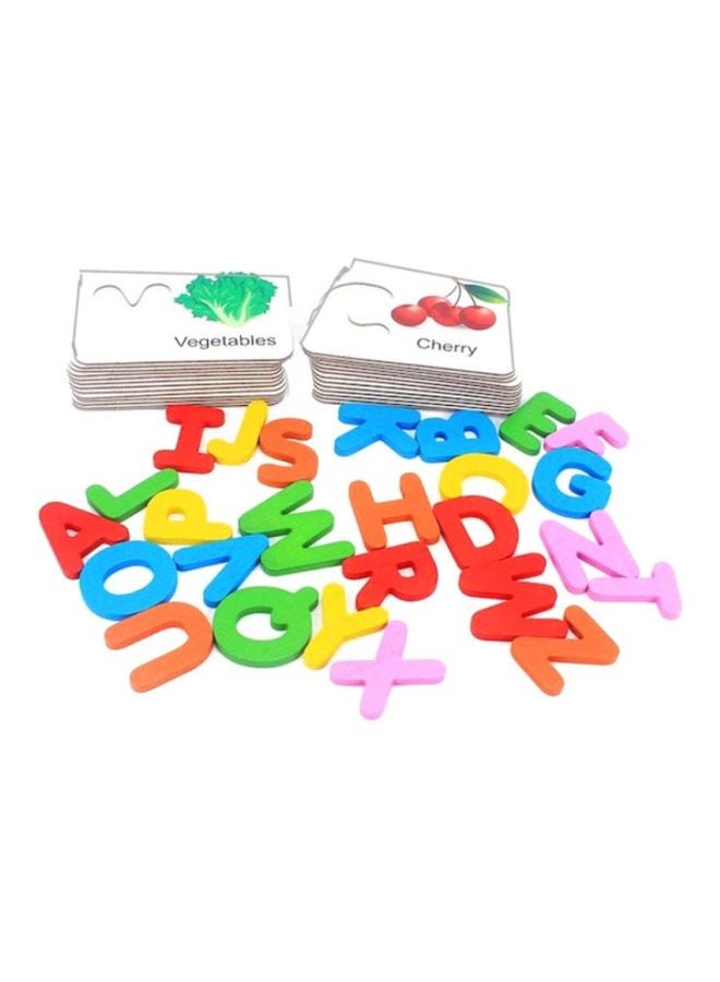 English Letters Spelling Card Pegged Puzzle 17.8x15x4cm