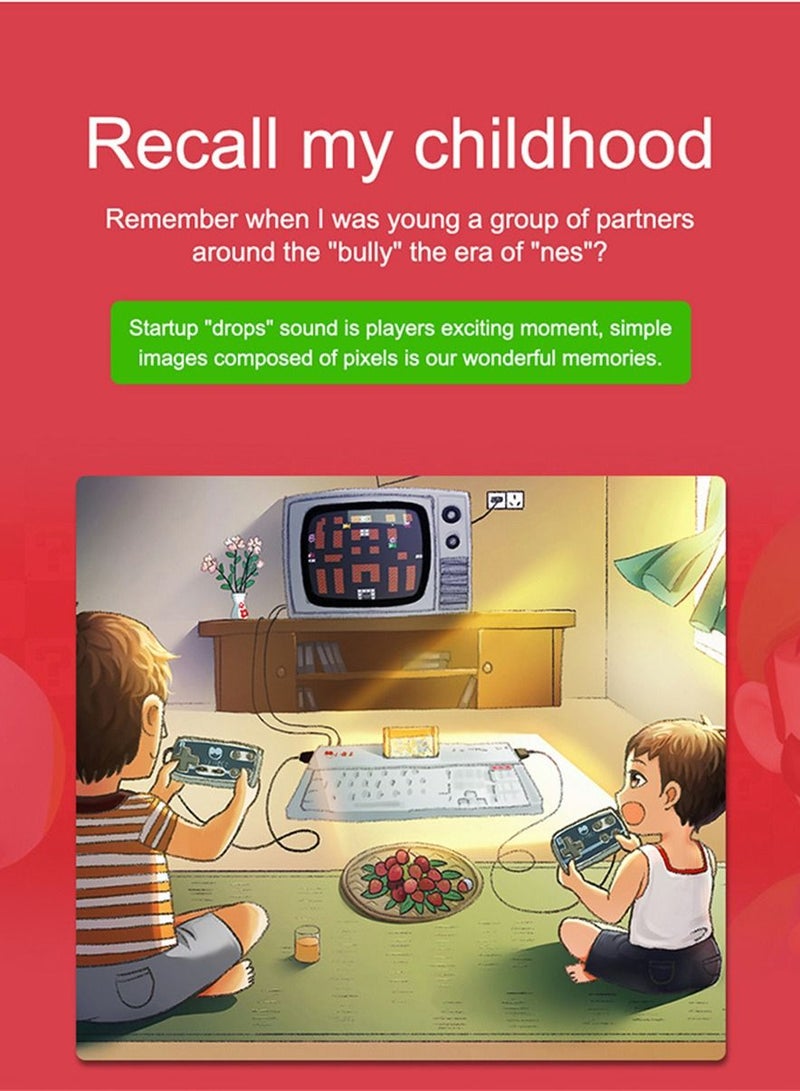 Retro Handheld Game Console with 500 Classical FC Games 3.0 Inches Screen Portable Video Game Consoles Handheld Video Games Support for Connecting TV and Two Players, Red