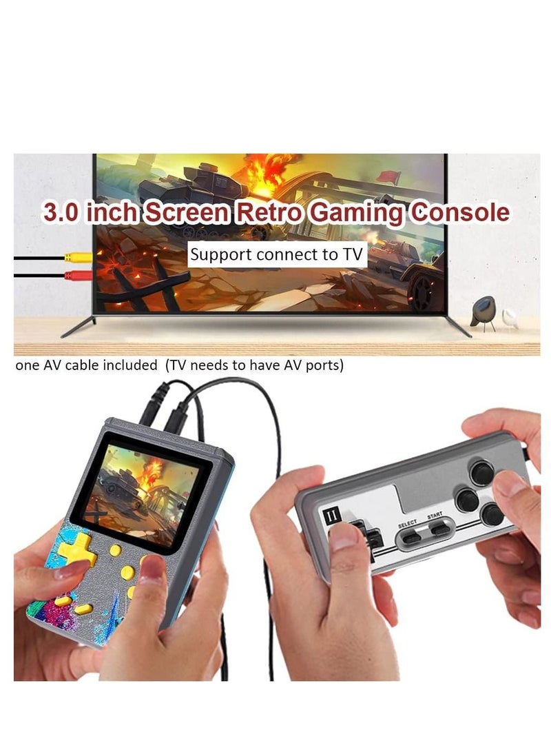 Handheld Gameboy Game Player for Kids and Adults, Retro Game Console with 500 in 1 Built-in Video Games, Portable Game Machine Gift for Family and Friends, Support 2 Players and Connecting to TV