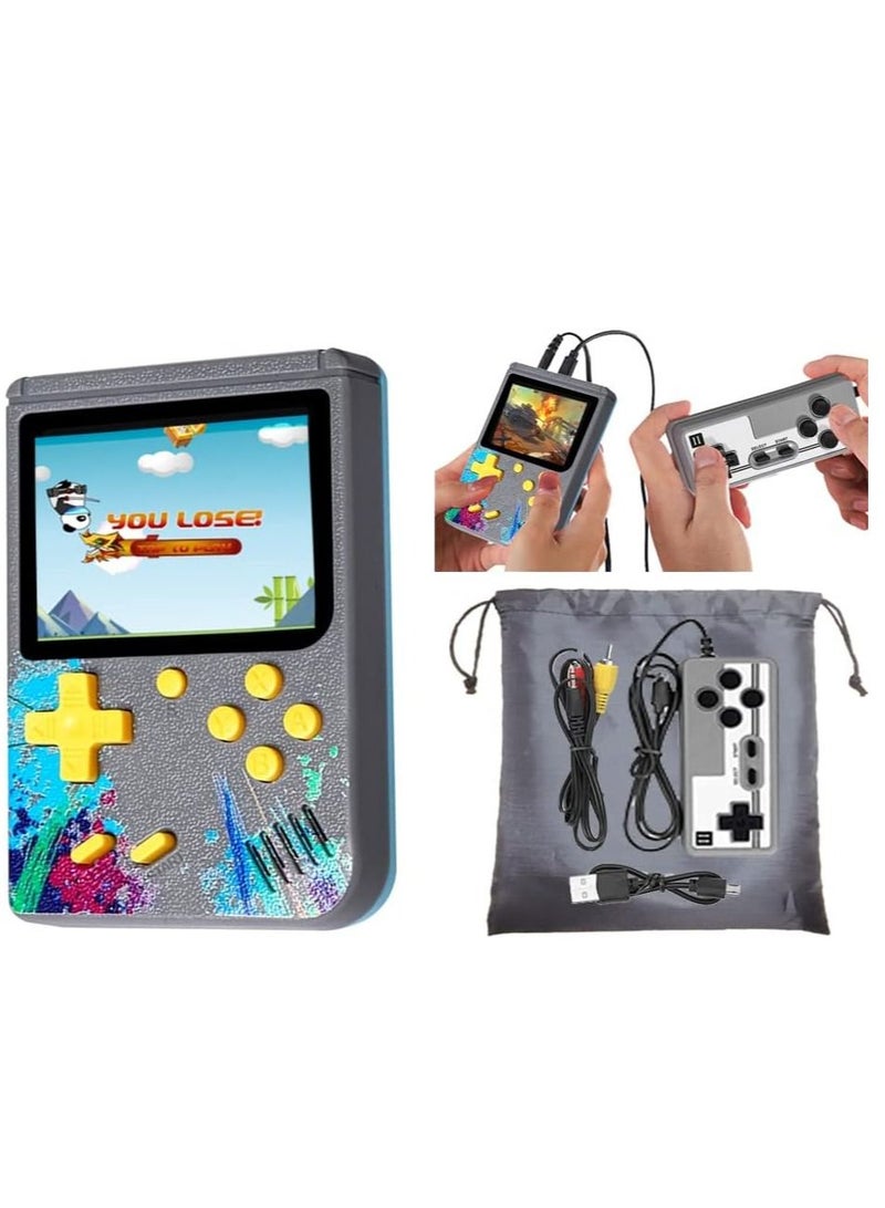 Handheld Gameboy Game Player for Kids and Adults, Retro Game Console with 500 in 1 Built-in Video Games, Portable Game Machine Gift for Family and Friends, Support 2 Players and Connecting to TV