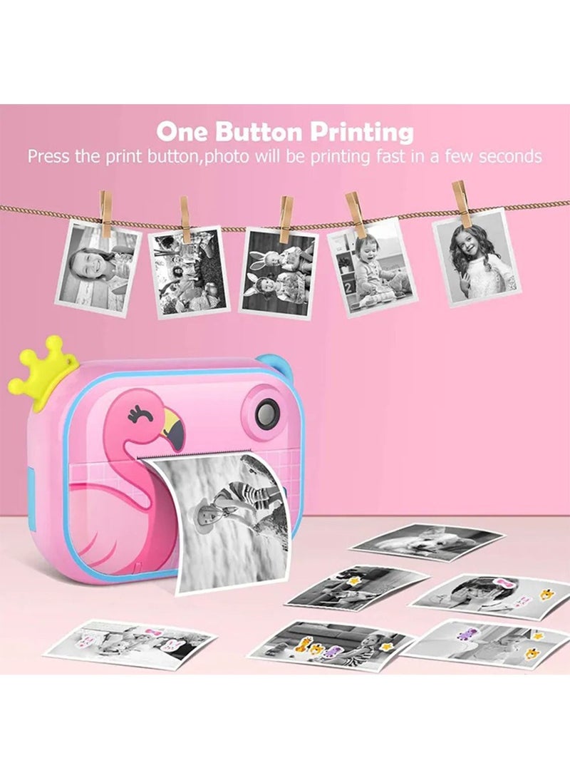 Kids Instant Print Digital Camera for HD Color Selfie and Video with Paper