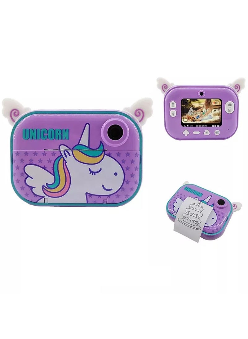 Kids Instant Print Digital Camera for HD Color Selfie and Video with Paper