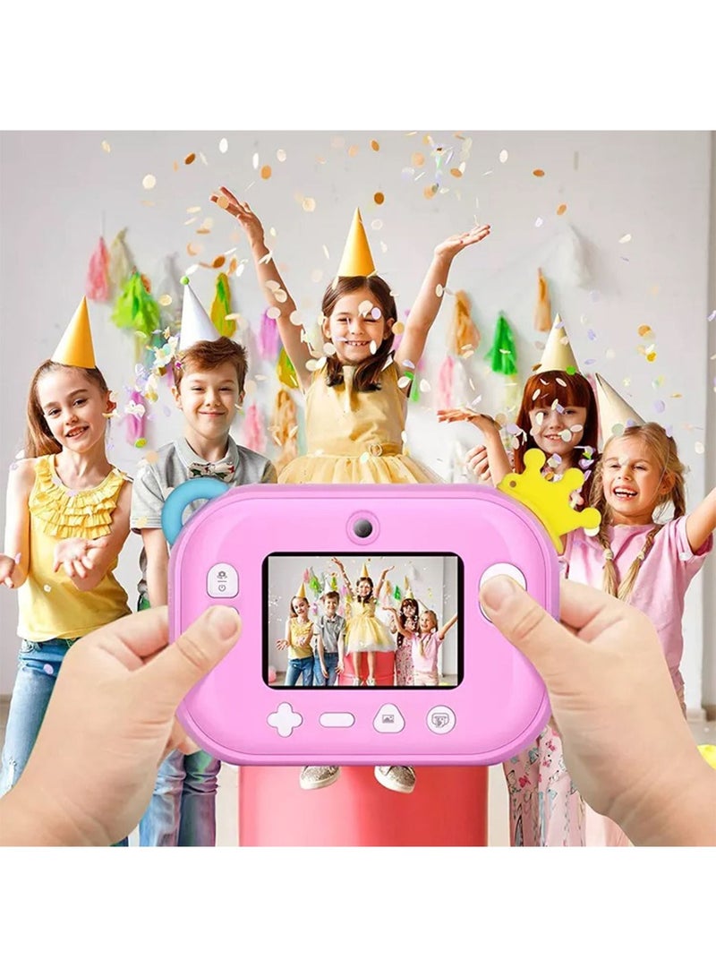 Kids Instant Print Digital Camera for HD Color Selfie and Video with Paper