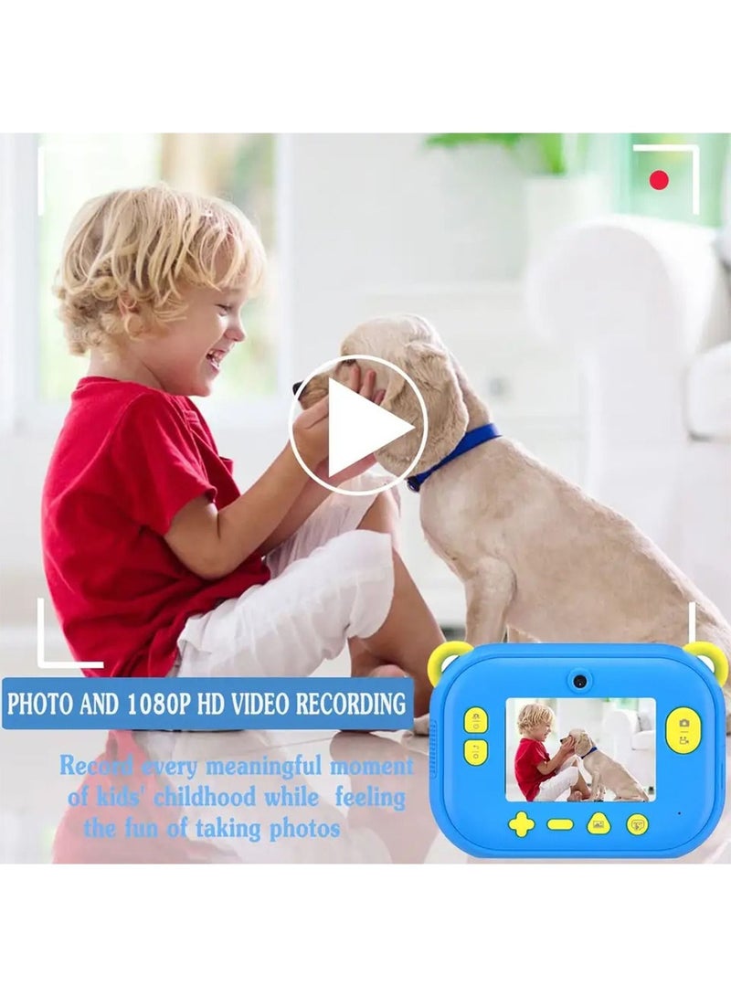 Kids Instant Print Digital Camera for HD Color Selfie and Video with Paper
