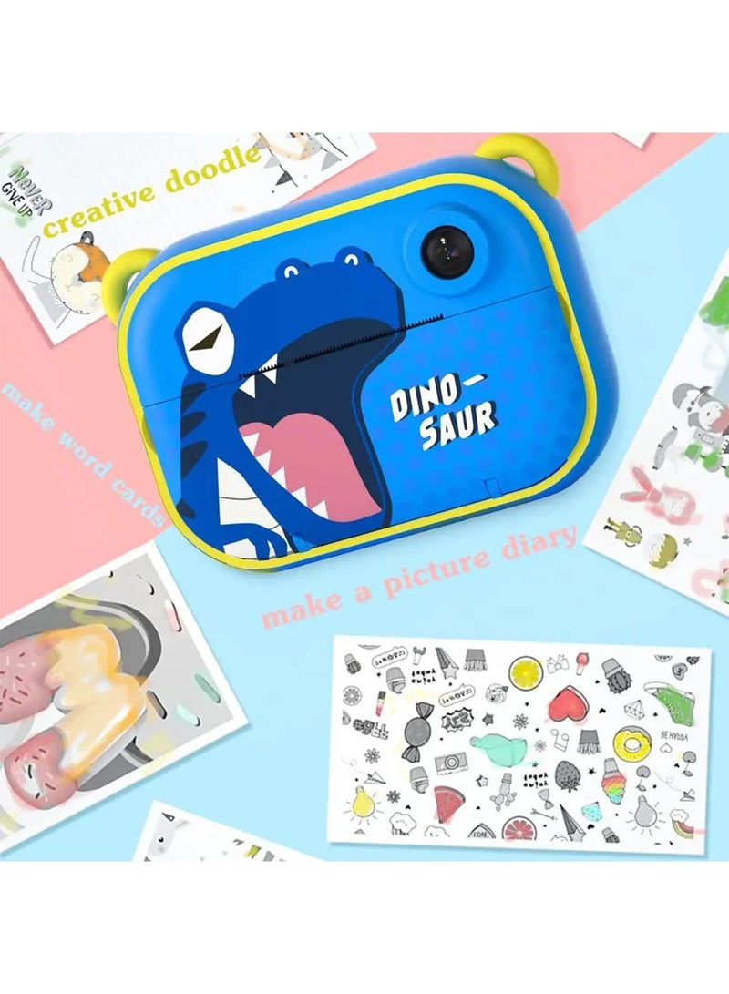 Kids Instant Print Digital Camera for HD Color Selfie and Video with Paper