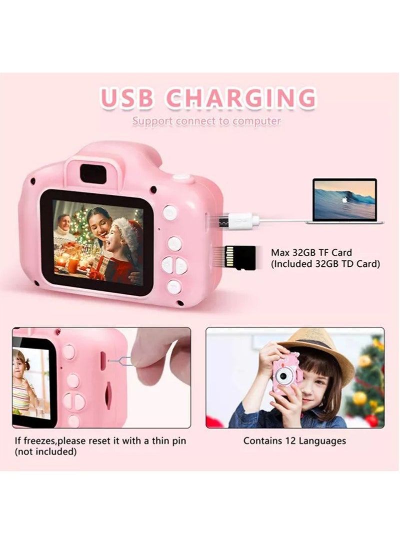 Children Digital Camera Kids Selfie HD Digital Video Cameras SD Card Supported