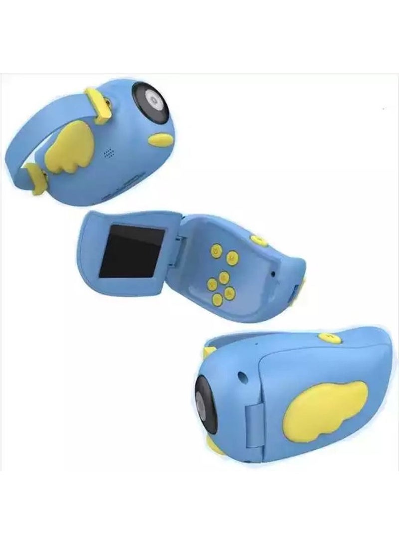 Children Digital Camera Kids Selfie HD Digital Video Cameras SD Card Supported(Blue)