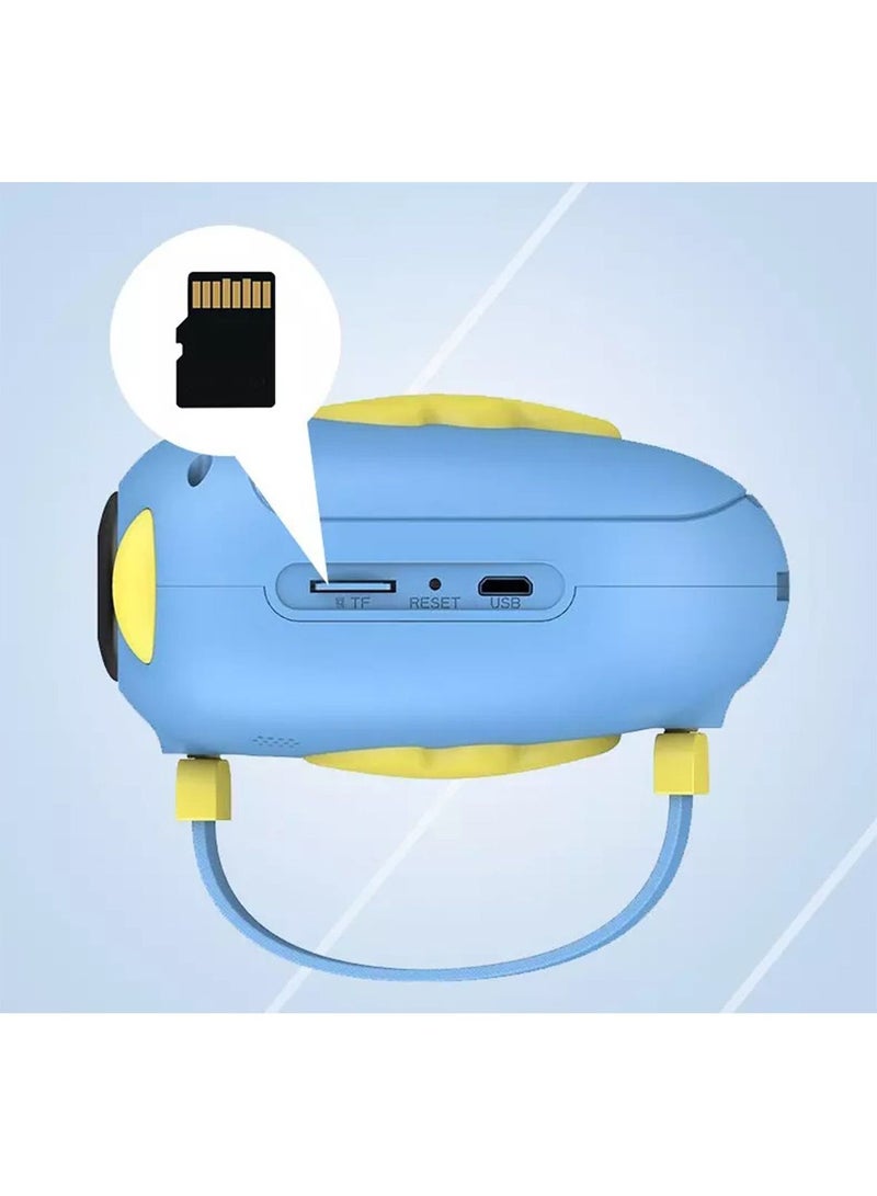 Children Digital Camera Kids Selfie HD Digital Video Cameras SD Card Supported(Blue)