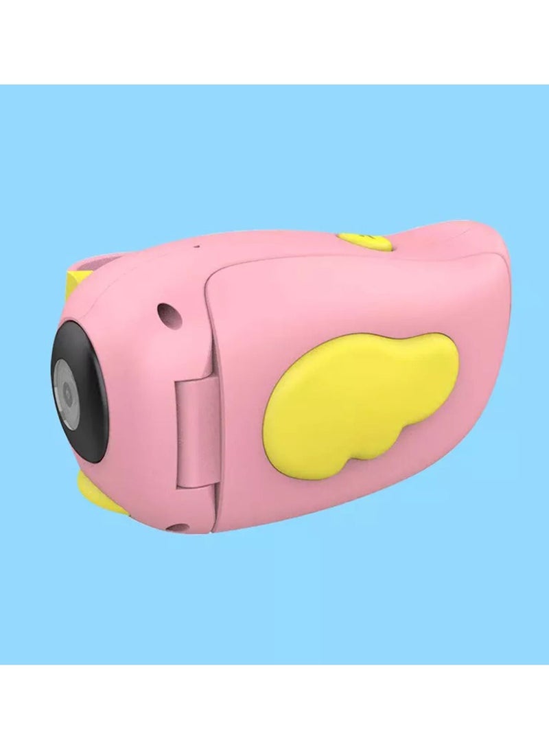 Children Digital Camera Kids Selfie HD Digital Video Cameras SD Card Supported(Pink)