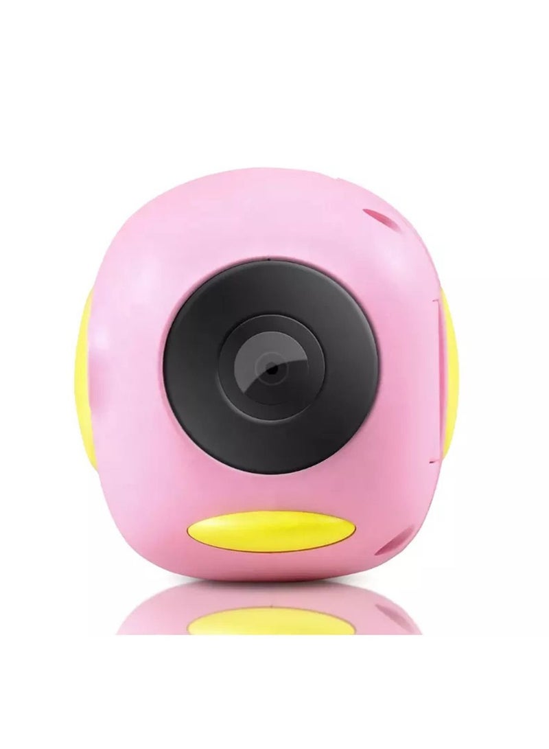 Children Digital Camera Kids Selfie HD Digital Video Cameras SD Card Supported(Pink)