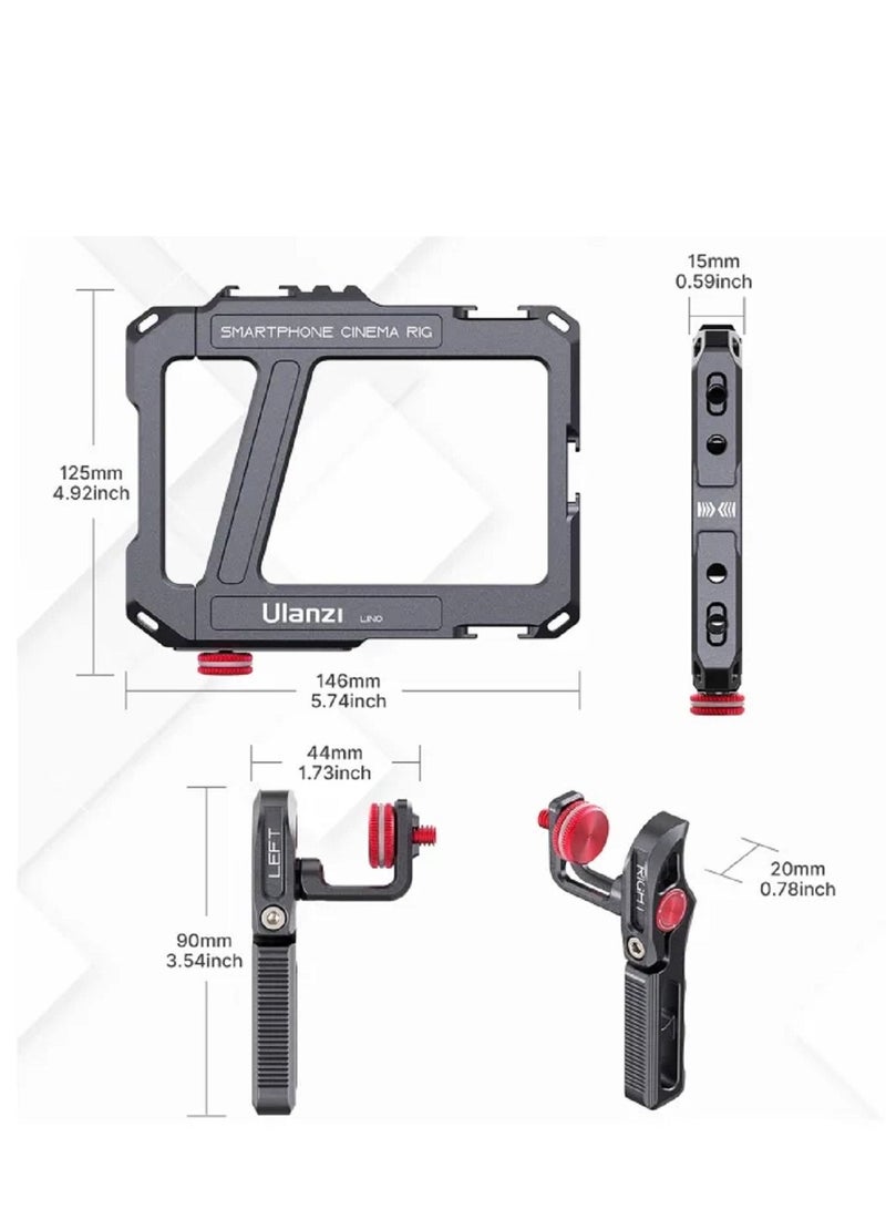 Ulanzi Lino smartphone Cage Video kit with Handle Grip for iphone X XR XS Max 11 12 13 14 Mini/Pro/Pro Max Mobile Phone Vlog Video