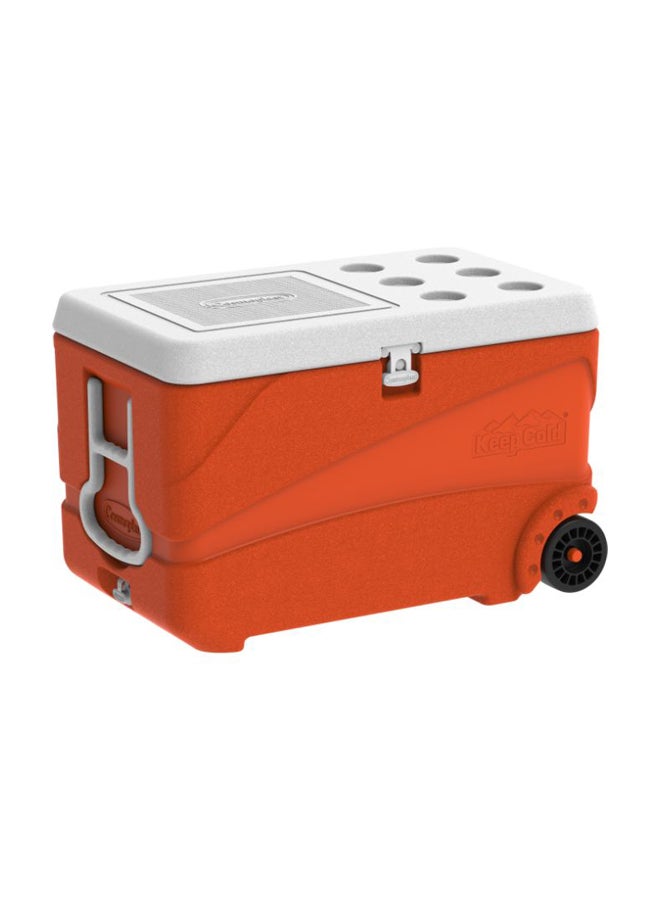 Keep Cold Deluxe Icebox With Wheels Orange 75 x 47 x 47cm