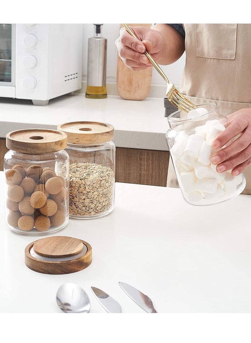 3 Pack Airtight Glass Storage Jar ,Borosilicate Glass Kitchen Canisters，Glass Canister for Kitchen, Pantry Organization, Ideal for Coffee, Nuts, Cookie (500ml)