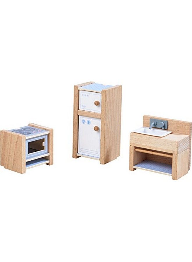 Little Friends Kitchen Room Set Wooden Dollhouse Furniture For 4