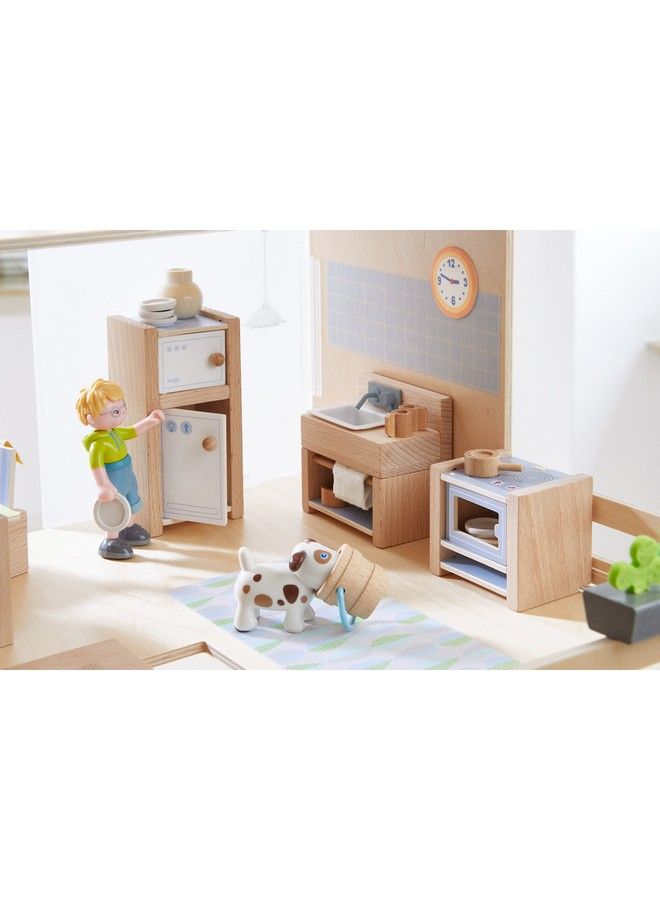 Little Friends Kitchen Room Set Wooden Dollhouse Furniture For 4