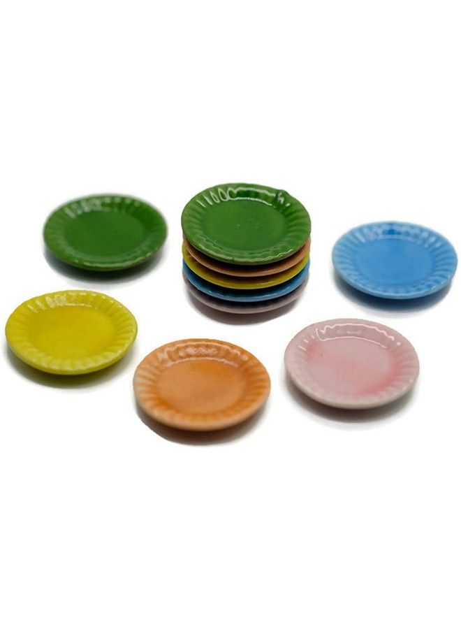 10 Mixed 4 Colour Cearmic Plate Dish Bowl Dollhouse Miniatures Food Kitchen 1 Shop For You