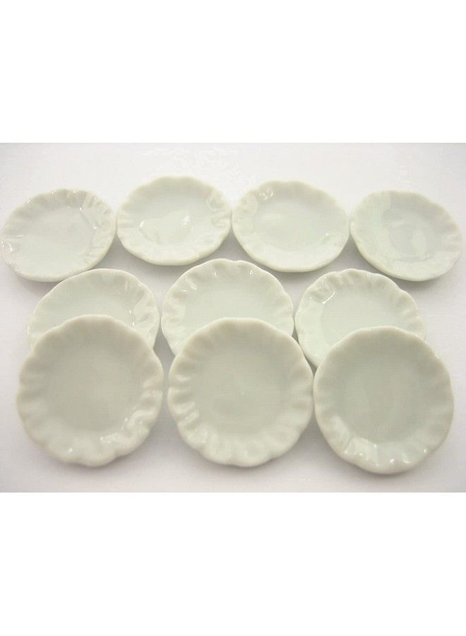 10 X 30 Mm.(3.Ocm) White Scallop Plate Dish Dollhouse Miniature