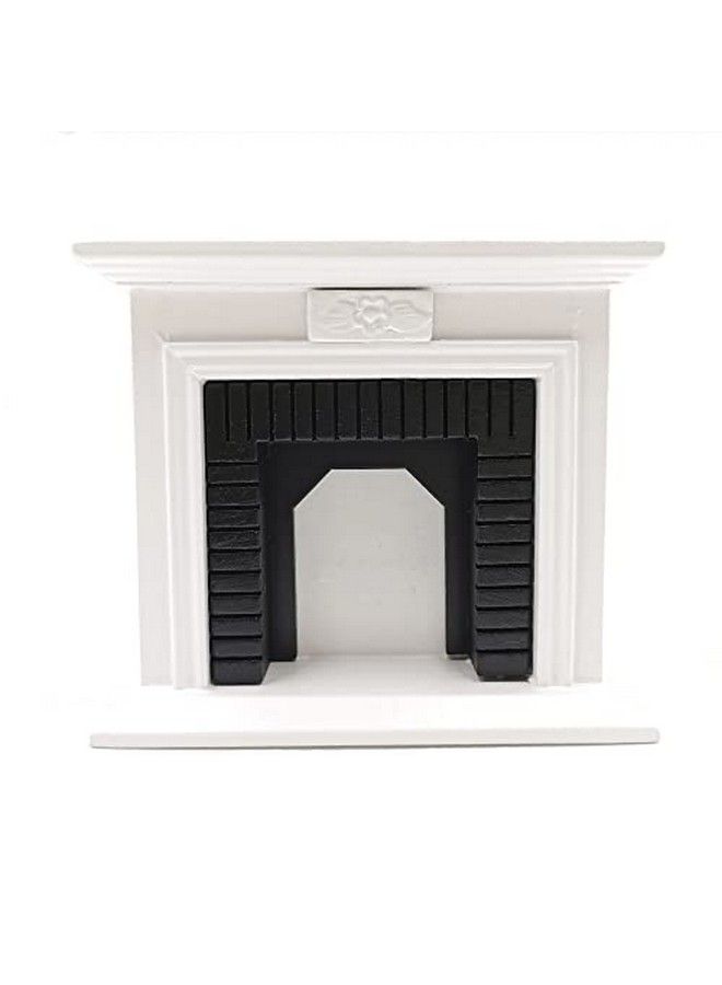 Dollhouse Decoration Accessories1:12 Dollhouse Miniature Furniture Room Wooden Vintage Black White Fireplace