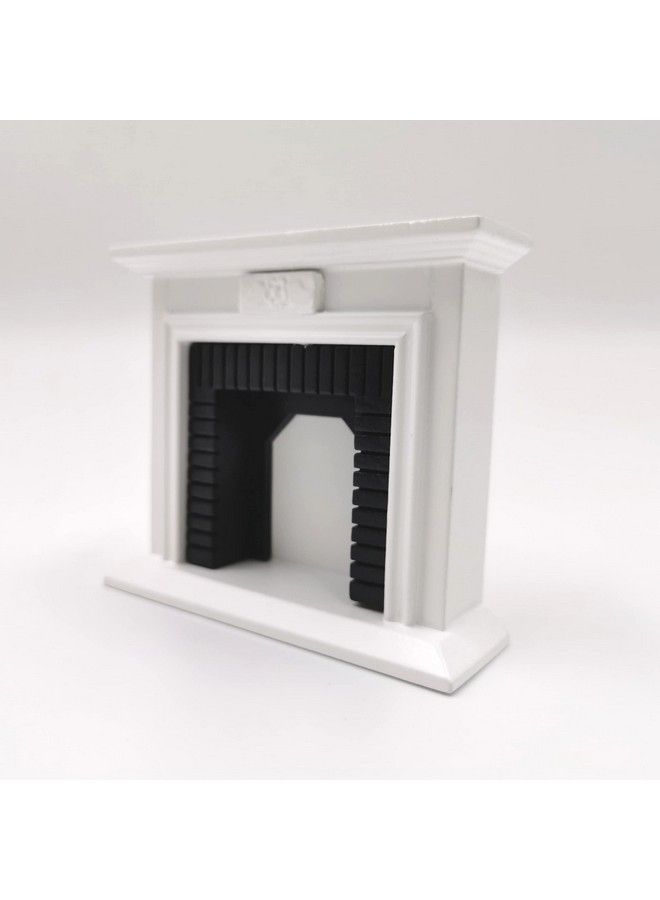 Dollhouse Decoration Accessories1:12 Dollhouse Miniature Furniture Room Wooden Vintage Black White Fireplace