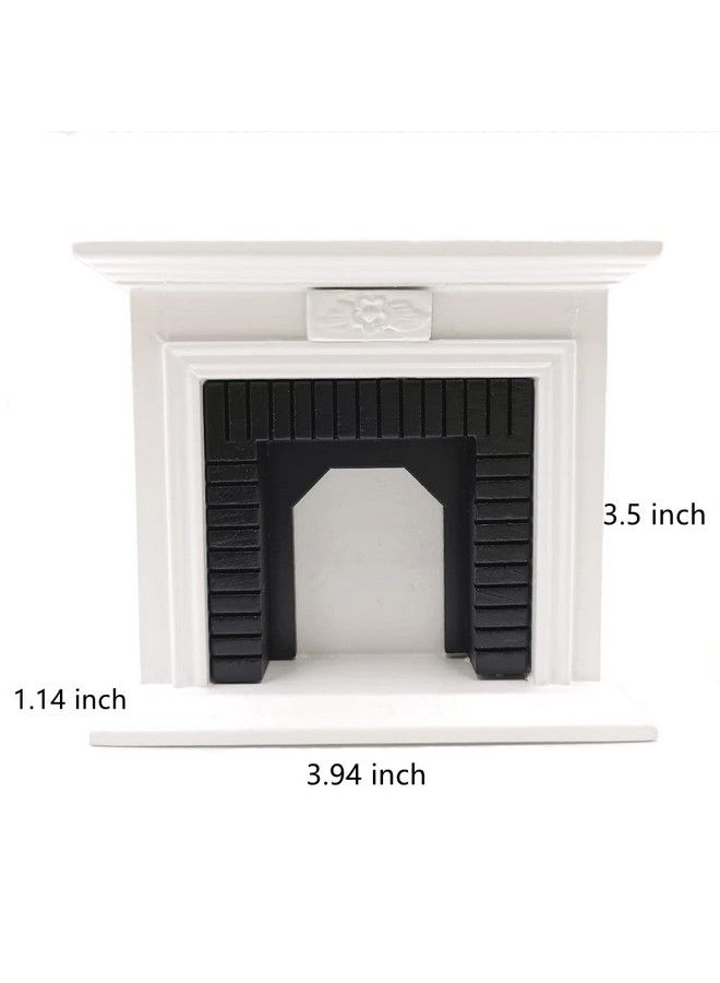 Dollhouse Decoration Accessories1:12 Dollhouse Miniature Furniture Room Wooden Vintage Black White Fireplace