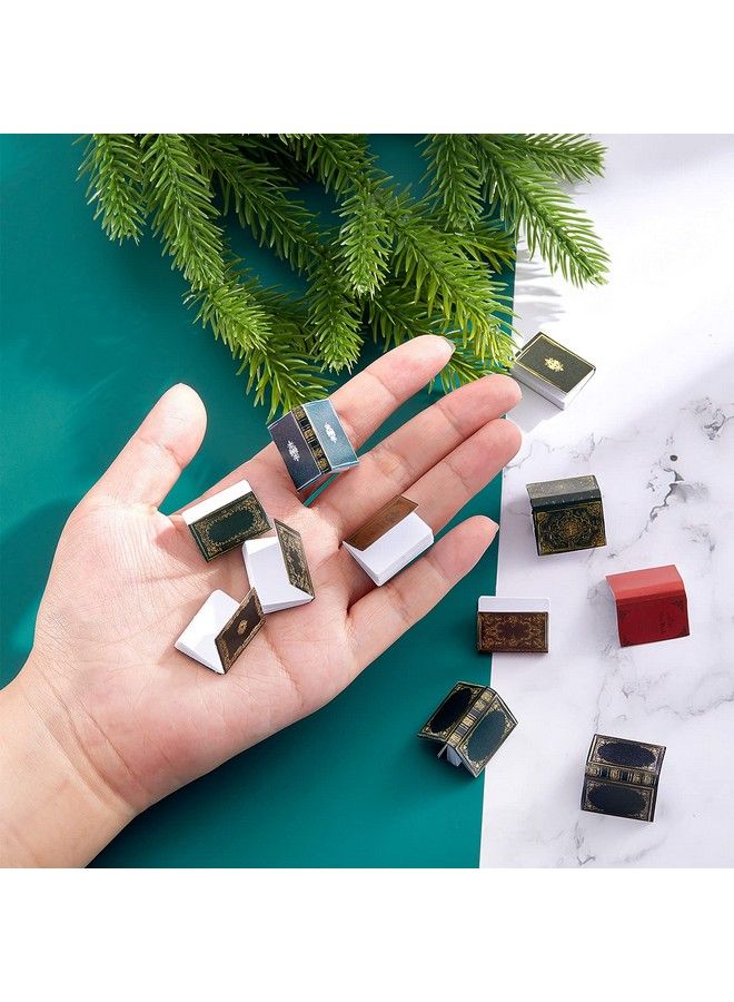 24 Pieces 1:12 Scale Miniatures Dollhouse Books Assorted Miniatures Books Dollhouse Mini Books Dollhouse Decoration Accessories Doll Toy Supplies For Christmas Pretend Play (Classic Style)