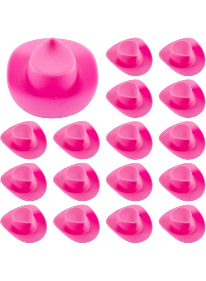 20 Pieces Plastic Mini Western Cowboy Cowgirl Hat Miniature Cute Doll Hat Party Dress Hat For Dollhouse Decoration(Pink)