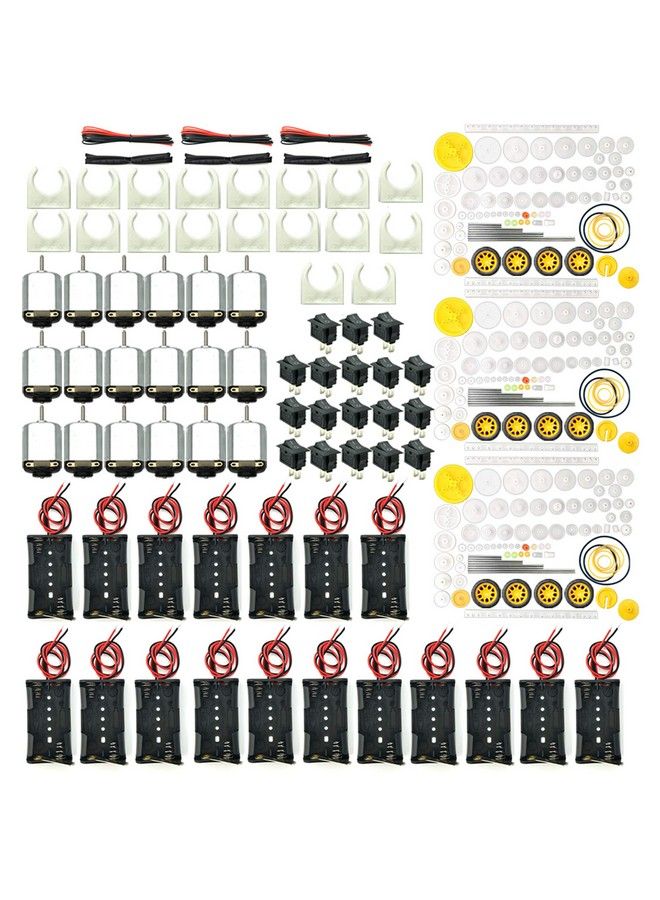 18 Set Dc Motors Kit Mini Electric 1.5 3V 24000Rpm Hobby Motor With 252Pcs Plastic Gears 2 X Aa Battery Holder Wires For Stem Diy Toy