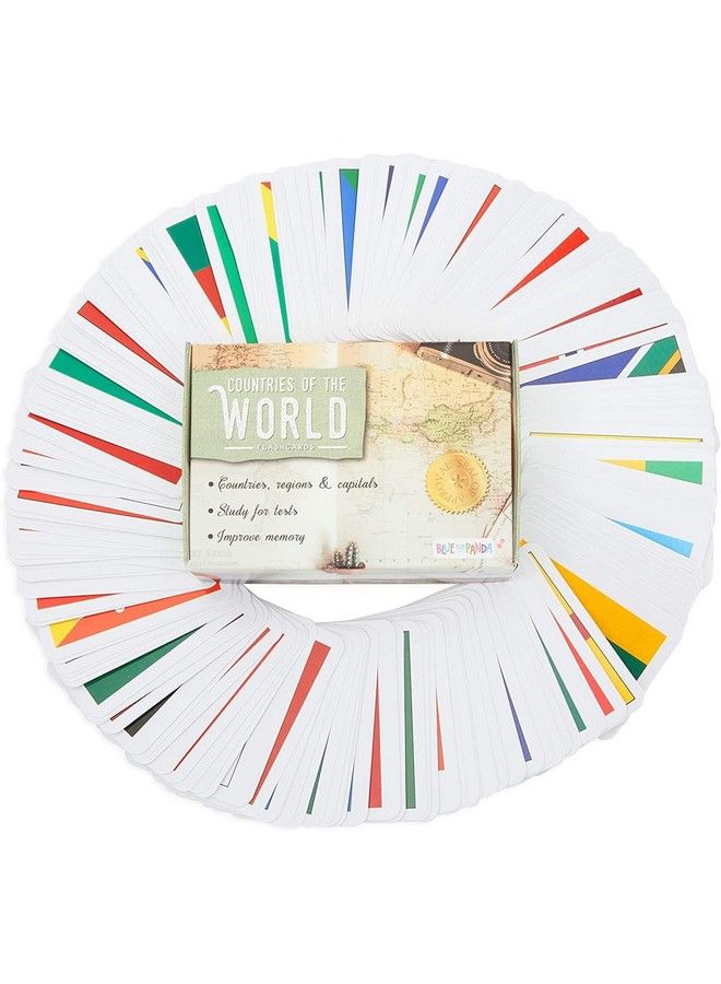 205 Countries Of The World Flags Flash Cards For Kids Country Continent Capitals Geography Education (2.5 X 3.5 In)