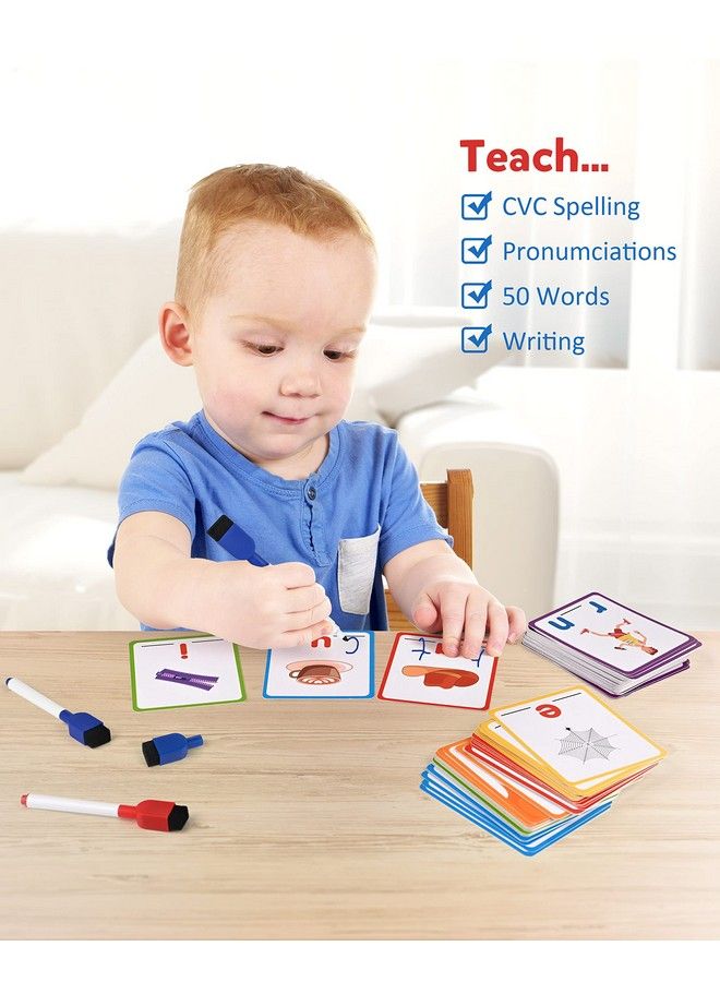 Short Vowel Spelling Flashcards Learn To Write Cvc Sight Words Color Pattern Handwriting Cards Fine Motor Montessori Educational Toy Gift For Kids 3 4 5 Years Old