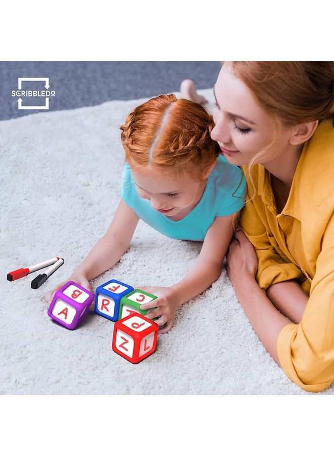 Dry Erase Dice Set Of 42X2 Inches Multipurpose Colorful Write On Wipe Off Dry Erase Blocks Blank Pocket Dice To Draw Letters Numbers And Much More Educational Classroom Supplies For Kids