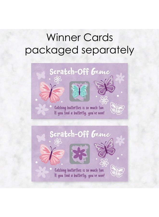 Beautiful Butterfly Floral Baby Shower Or Birthday Game Scratch Off Cards 22 Count