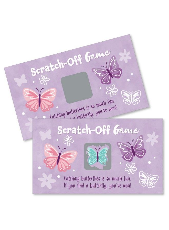 Beautiful Butterfly Floral Baby Shower Or Birthday Game Scratch Off Cards 22 Count