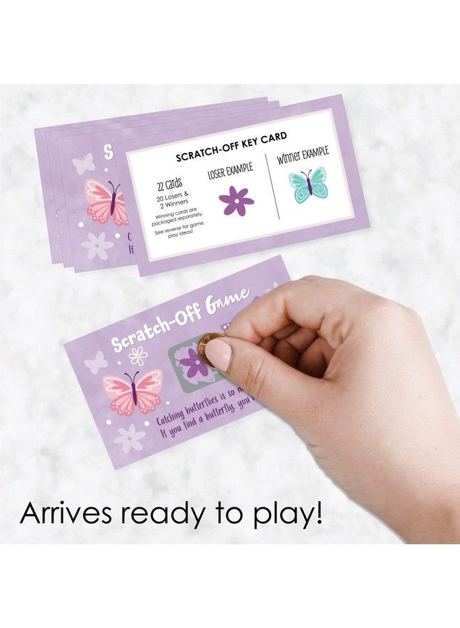 Beautiful Butterfly Floral Baby Shower Or Birthday Game Scratch Off Cards 22 Count