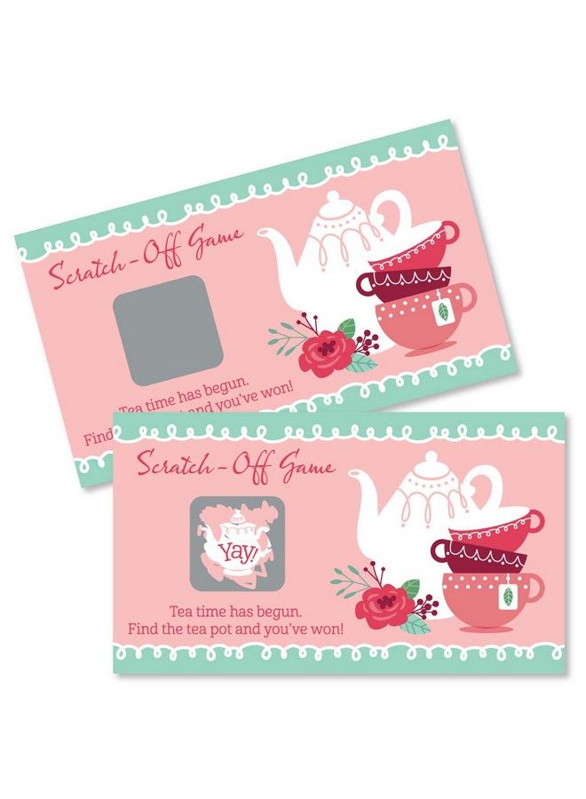 Floral Let’S Par Tea Garden Tea Party Game Scratch Off Cards 22 Count