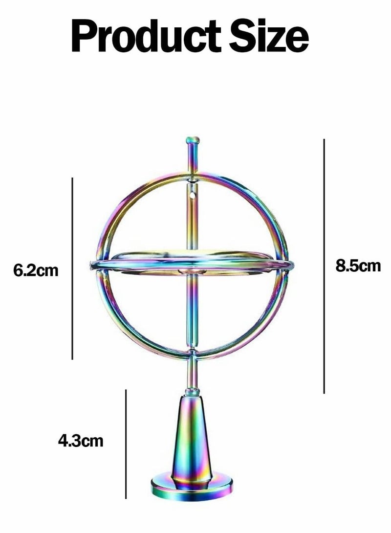 Gyroscope, Metal Anti-Gravity Gyroscope Toy Colorful Spinning Top Desktop Ornament for Children Adult