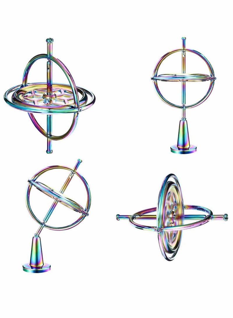 Gyroscope, Metal Anti-Gravity Gyroscope Toy Colorful Spinning Top Desktop Ornament for Children Adult