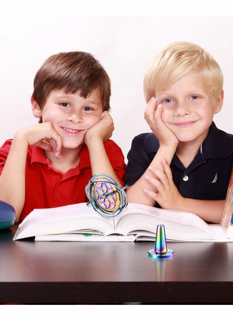 Gyroscope, Metal Anti-Gravity Gyroscope Toy Colorful Spinning Top Desktop Ornament for Children Adult