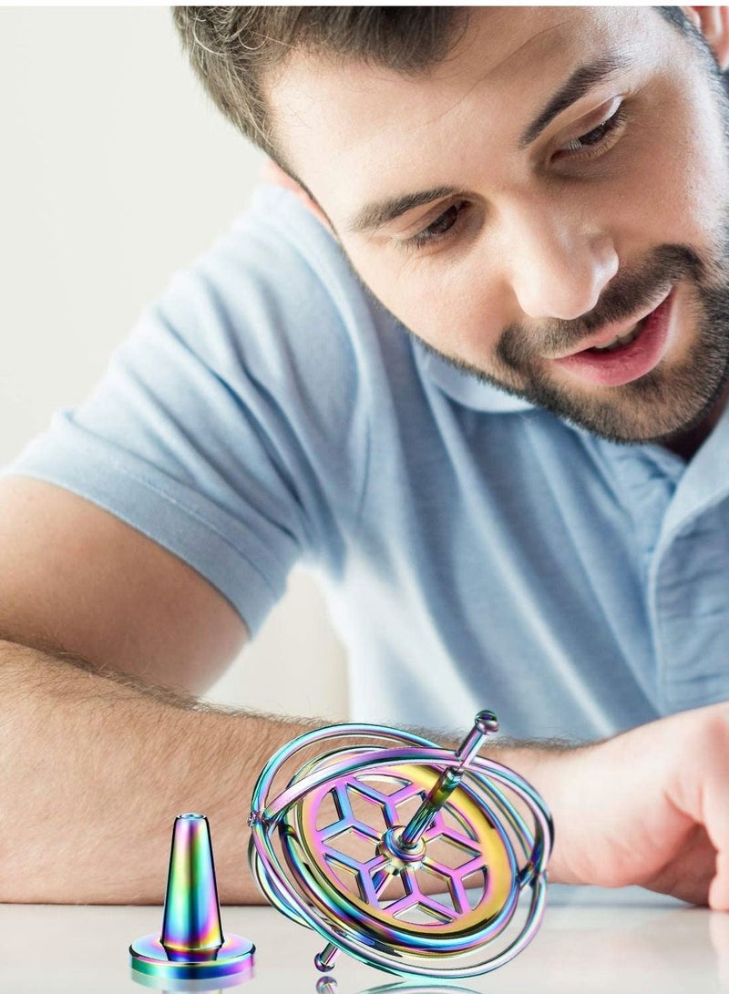 Gyroscope, Metal Anti-Gravity Gyroscope Toy Colorful Spinning Top Desktop Ornament for Children Adult