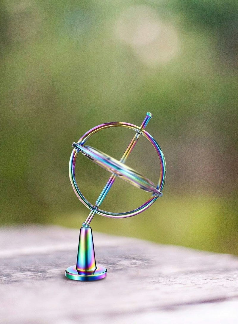 Gyroscope, Metal Anti-Gravity Gyroscope Toy Colorful Spinning Top Desktop Ornament for Children Adult