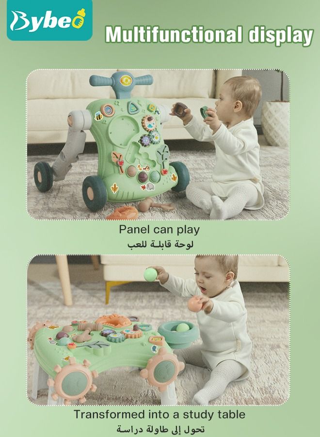6 in 1 Multifunctional Baby Sit to Stand Walker With Activity Center Toddler Trolley & Push Stroller with Interactive Learning Table, Toy Gift for Infant Boys Girls
