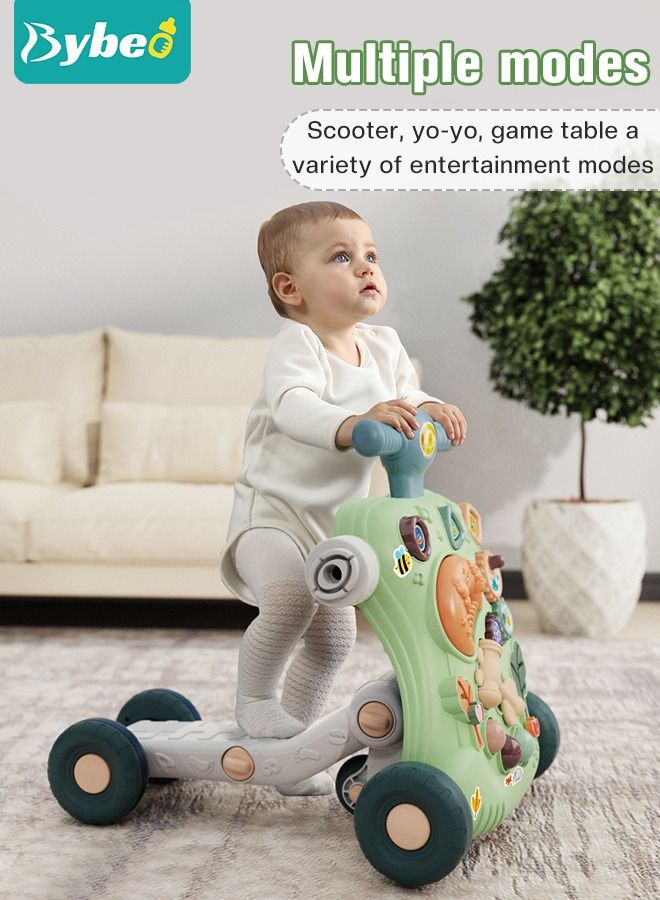 6 in 1 Multifunctional Baby Sit to Stand Walker With Activity Center Toddler Trolley & Push Stroller with Interactive Learning Table, Toy Gift for Infant Boys Girls