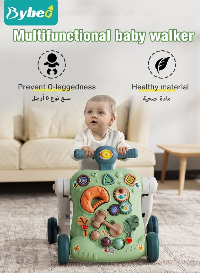 6 in 1 Multifunctional Baby Sit to Stand Walker With Activity Center Toddler Trolley & Push Stroller with Interactive Learning Table, Toy Gift for Infant Boys Girls