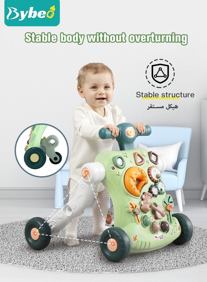 6 in 1 Multifunctional Baby Sit to Stand Walker With Activity Center Toddler Trolley & Push Stroller with Interactive Learning Table, Toy Gift for Infant Boys Girls