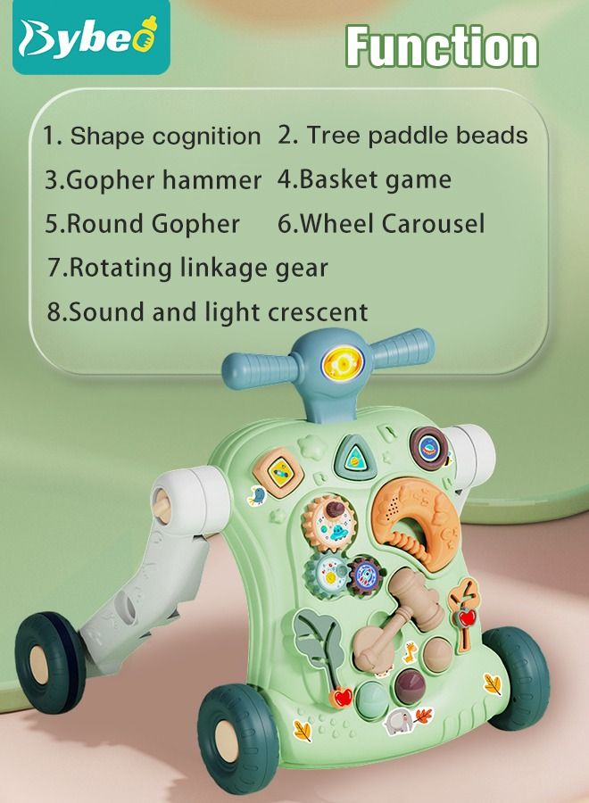 6 in 1 Multifunctional Baby Sit to Stand Walker With Activity Center Toddler Trolley & Push Stroller with Interactive Learning Table, Toy Gift for Infant Boys Girls