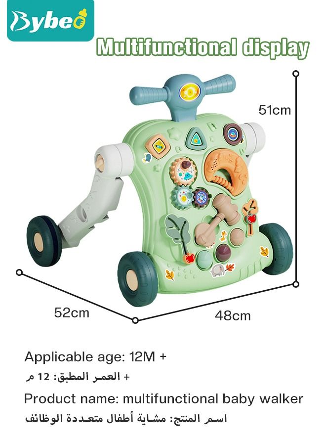 6 in 1 Multifunctional Baby Sit to Stand Walker With Activity Center Toddler Trolley & Push Stroller with Interactive Learning Table, Toy Gift for Infant Boys Girls