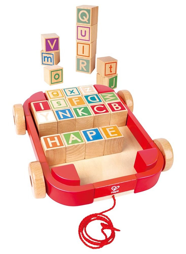 Hape Pull-along Cart with Stacking Blocks
