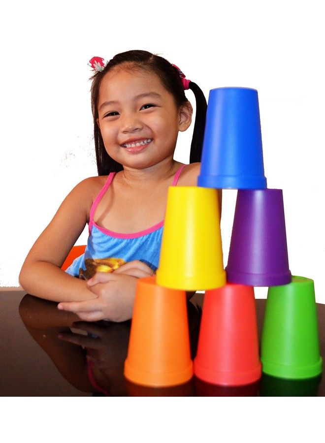 Rainbow Stacking Cups 6 Piece Set Color Sorting Toys For Toddlers Primary Matching Fine Motor Skills Color Recognition For Montessori Preschoolers Toddler Activities Primary For Kids