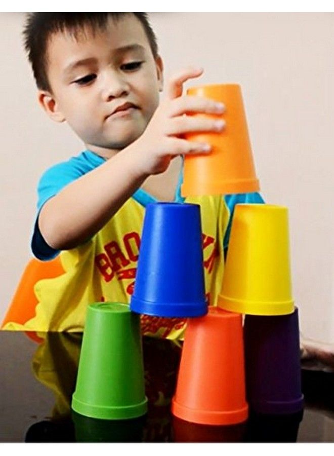 Rainbow Stacking Cups 6 Piece Set Color Sorting Toys For Toddlers Primary Matching Fine Motor Skills Color Recognition For Montessori Preschoolers Toddler Activities Primary For Kids