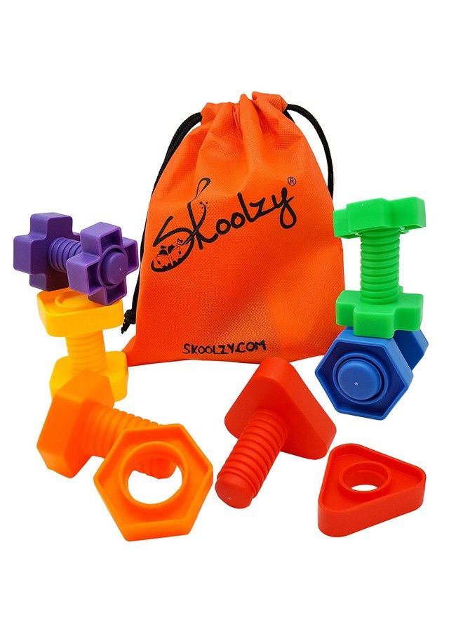 Nuts And Bolts 12 Piece Set Sensory Occupational Therapy Stem Toddler Toys For Kids Develops Fine Motor Skills Boys And Girls Ages 2+ Includes Ebook Travel 12 Piece