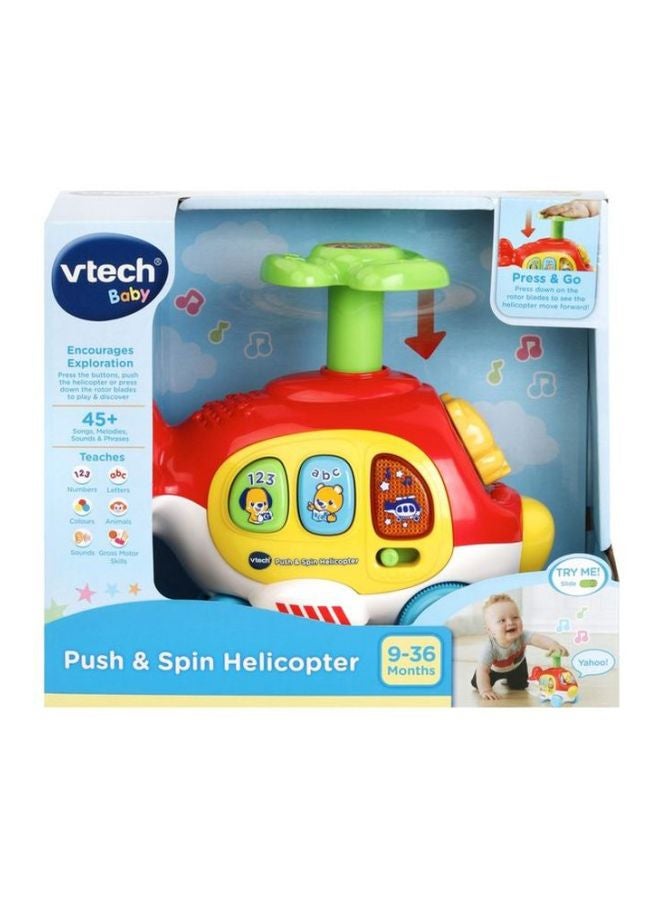 Push And Spin Helicopter, Press And Go, Red/Yellow/Green, VT80-513903 12.1x22.3x22cm